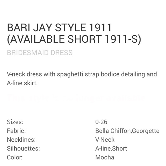 Bari Jay Bridesmaid Dress, Mocha - Picture 7 of 9